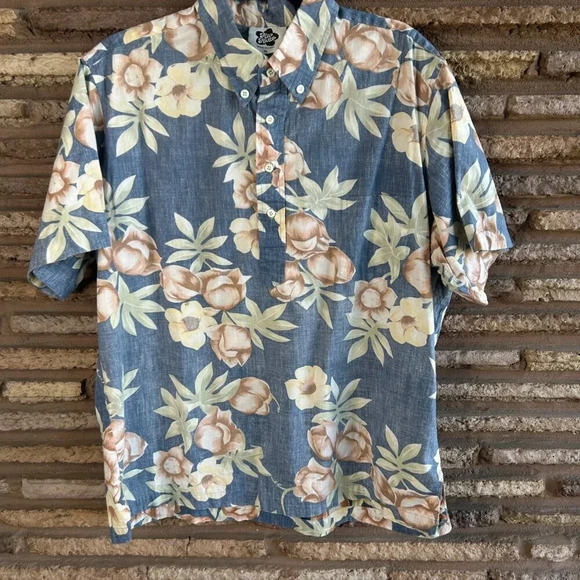 Hilo Hattie Vintage Hawaiian Reverse Floral Print Popover Cotton Shirt Size XL - Picture 6 of 8